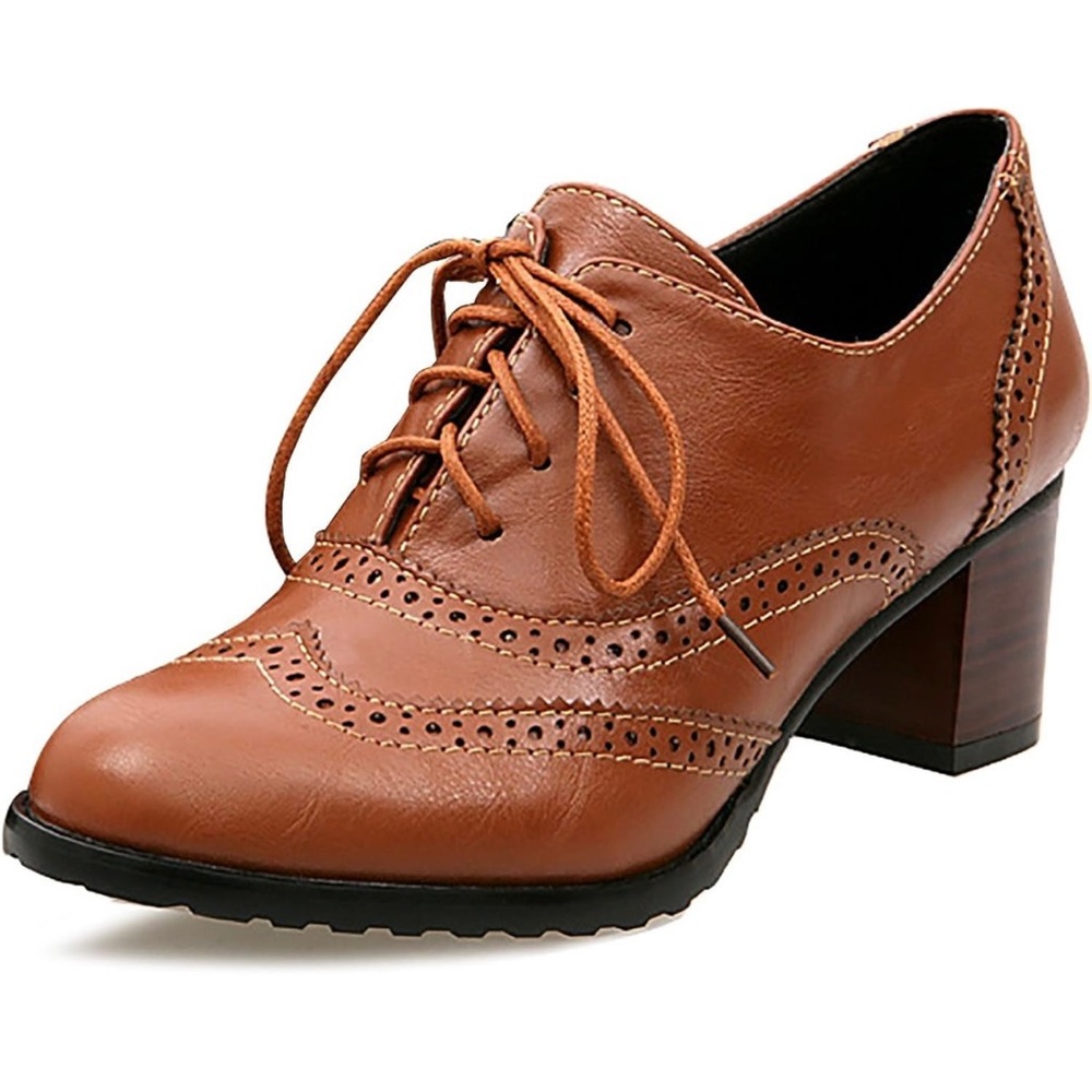 Women's Classic Mid Heel Mary Jane Pumps Round Toe Oxfords Dress Shoes